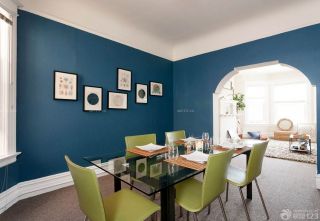 现代欧式房子深蓝色墙面装修效果图小户型