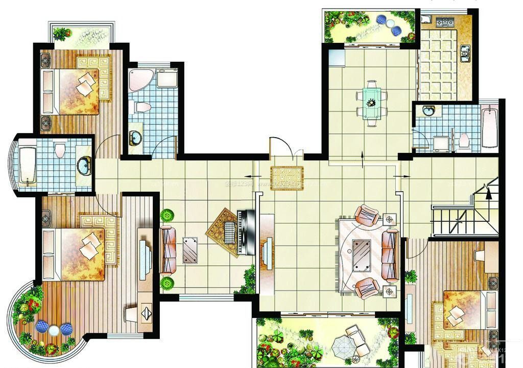 自建房80平方米別墅戶型圖