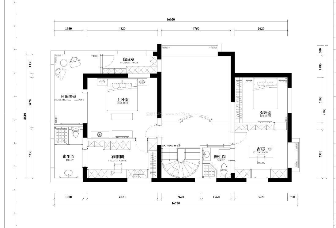 經(jīng)典鄉(xiāng)村80平方米別墅戶型圖