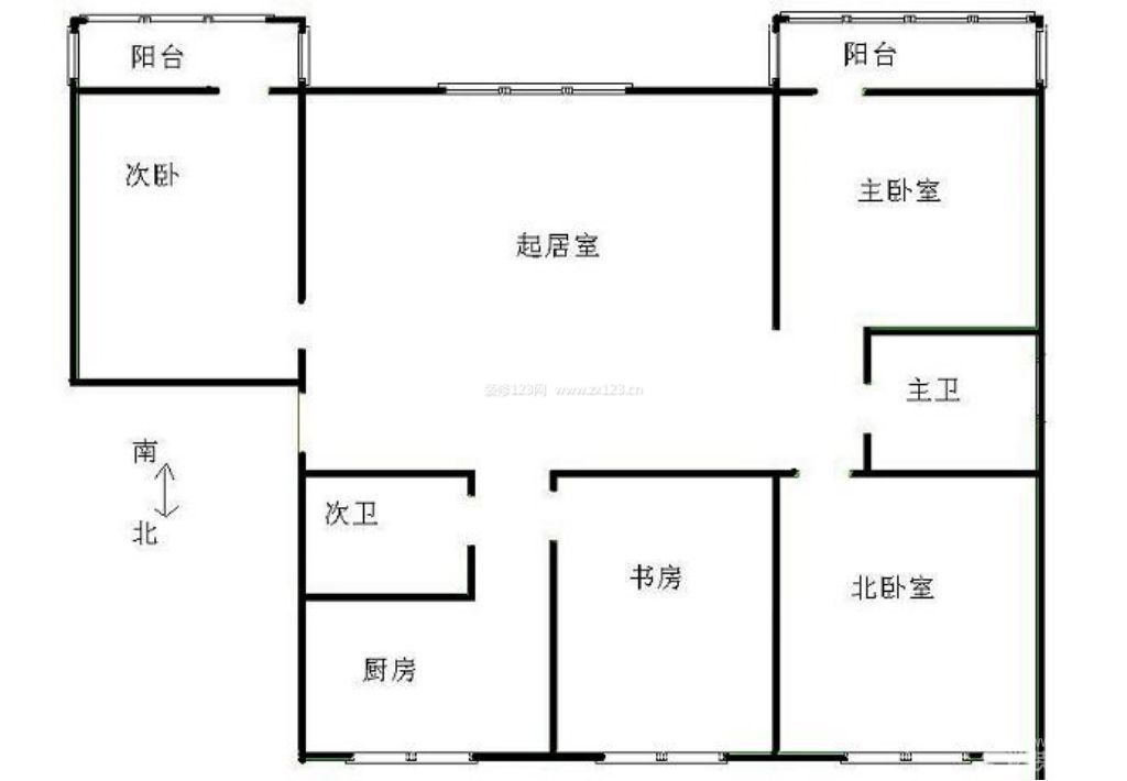 簡(jiǎn)約80平方米別墅戶型圖設(shè)計(jì)