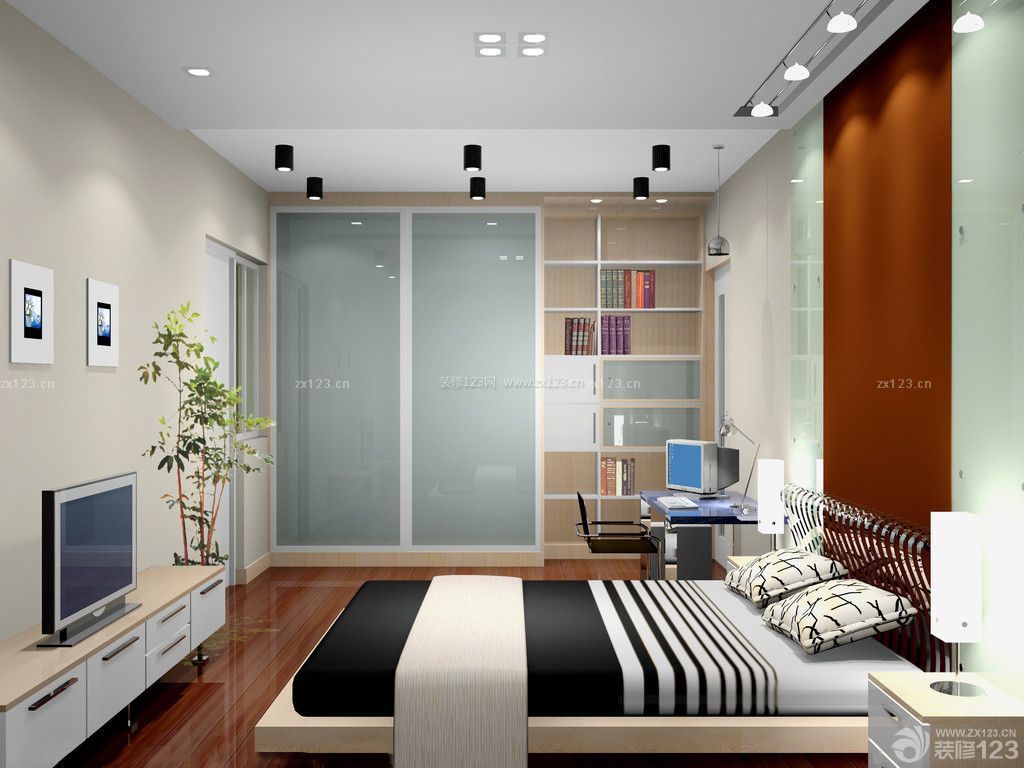 现代时尚风格简单房子卧室装修效果图