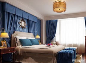 室内装修装潢 蓝色窗帘装修效果图片