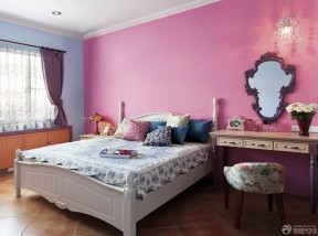 简单房屋装修效果图 粉色墙面装修效果图片