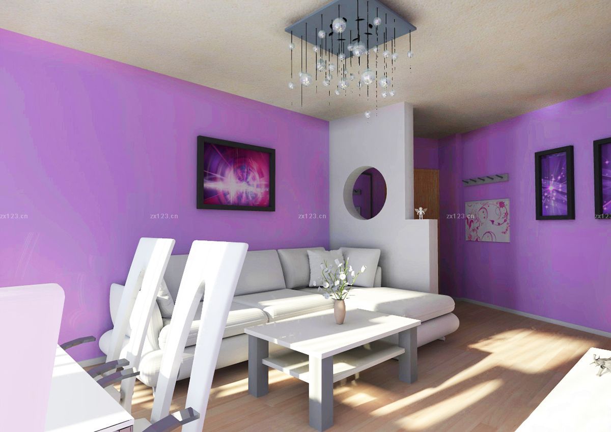 绚丽90室内紫色墙面装修效果图大全