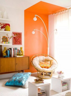 室内客厅装修效果图大全 橙色墙面装修效果图片