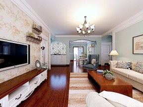 室内客厅装修效果图大全 深棕色木地板装修效果图片