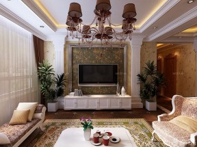 欧式客厅纯色窗帘装修效果图片