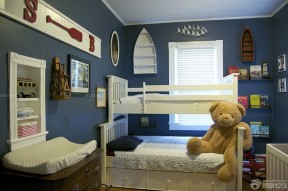 卧室内装修设计 深蓝色墙面装修效果图片