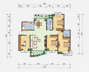 90平米三室一廳房屋室內(nèi)平面設(shè)計(jì)圖紙