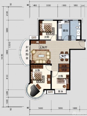 最新室內(nèi)90平米三室一廳平面圖設(shè)計