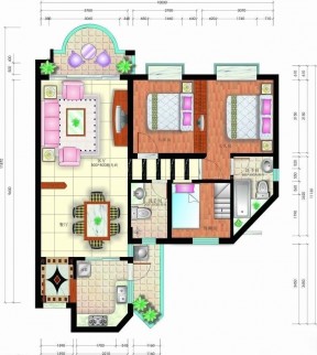 經典90平米三室一廳房屋室內平面圖設計