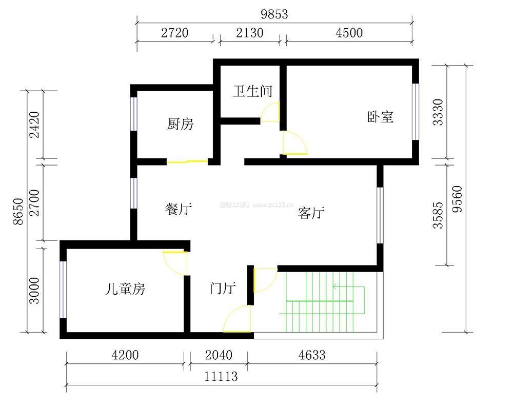 簡約農(nóng)村150平米小別墅戶型圖