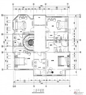 經(jīng)典兩層150平米別墅平面戶型圖設(shè)計(jì)