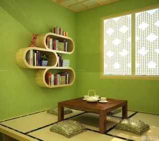 小户型室内家庭休闲区绿色墙面装修效果图片大全