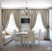 简约精致家庭室内装潢纯色窗帘设计
