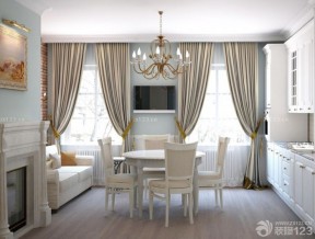 家庭室内装潢 纯色窗帘装修效果图片