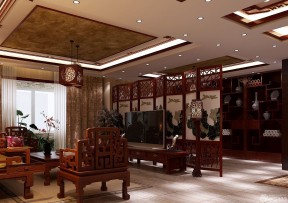 中式房子裝修效果圖 屏風(fēng)隔斷裝修效果圖片