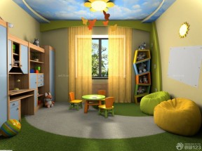 80平方两室一厅装修图片 绿色儿童房