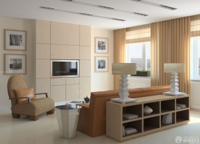 小客廳簡約裝修效果圖 黃色窗簾裝修效果圖片