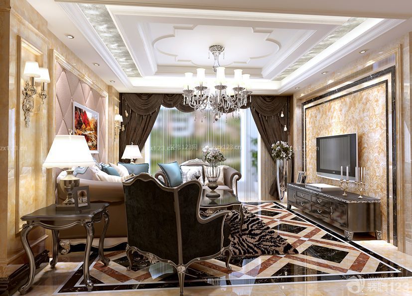 欧式风格客厅装饰 客厅组合沙发