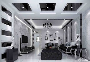 黑白室内装潢 欧式客厅装修图