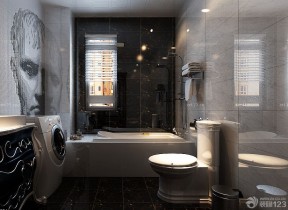 黑白室内装潢 家庭卫生间设计