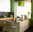 清新室内装修厨房绿色墙面效果图大全