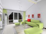 现代家装80平米带阁楼客厅沙发摆放装修图