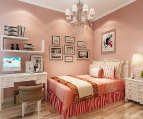 四室一厅装修效果图 粉色墙面装修效果图片