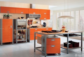 室内装修整体效果图大全 橙色橱柜装修效果图片