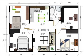 四室兩廳室內(nèi)平面圖欣賞