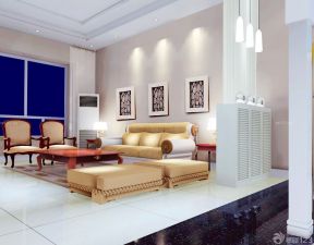 现代四房两厅客厅组合沙发装修效果图片
