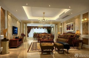 140平米奢华欧式装修 客厅组合沙发