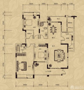 農(nóng)村自建房四室兩廳室內(nèi)戶型平面圖欣賞