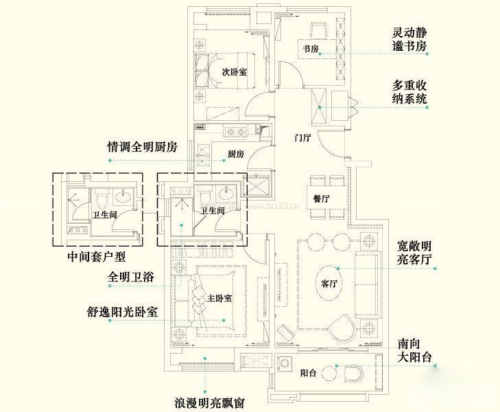 90平方房屋設(shè)計(jì)裝修平面圖