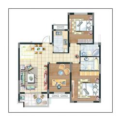 尚书苑235平米跃层式住宅平面图_装修123效果