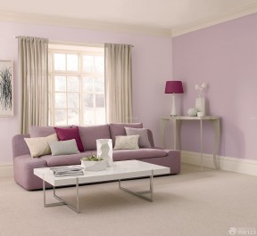 三居室简约装修效果图 紫色墙面装修效果图片