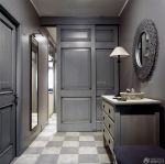 时尚现代装修风格三室两厅黑色门设计