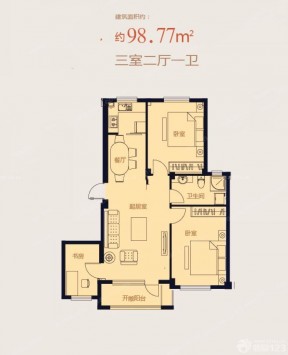 最新三房兩廳一衛(wèi)戶型圖樣板