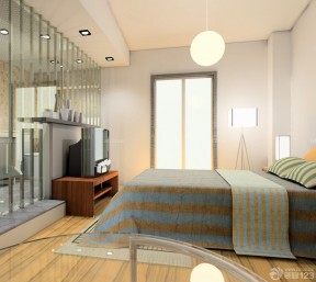 现代简约风格90平方米二室二厅卧室装修图