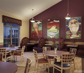 90平方米餐馆装修 装饰画装修效果图片