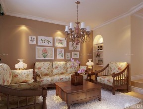 美式两居室样板间组合沙发装修效果图片