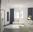 精致两室一厅纯色窗帘装修效果图大全2023图片
