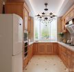 美式风格90平方房子长方形厨房装修图片