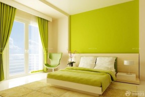 100平米两居室装修 绿色墙面装修效果图片