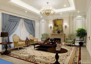 欧式新古典风格两室两厅客厅装修设计图