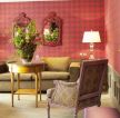 绚丽复式客厅红色墙面装修效果图欣赏