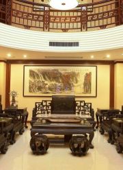 中式風格復式樓客廳裝修效果圖