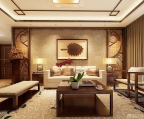 兩房?jī)蓮d小戶(hù)型裝修 新中式客廳裝修效果圖