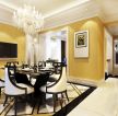 欧式餐厅金色壁纸装修设计效果图片